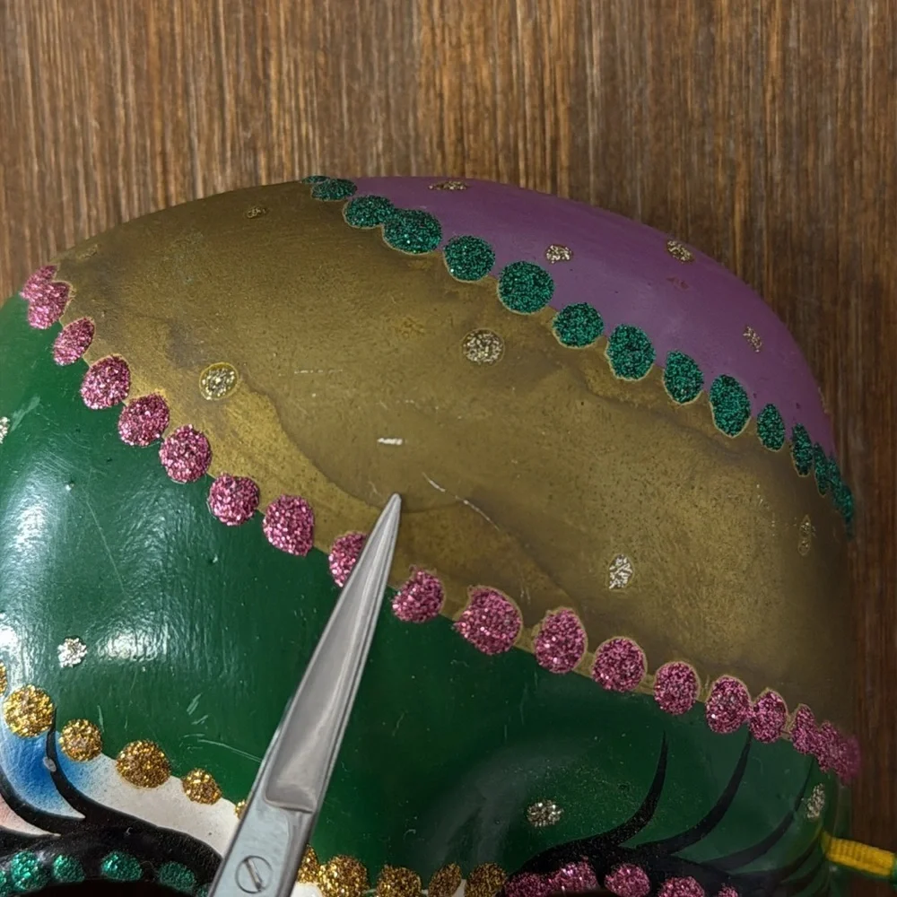 Ceramic Mask Mardi Gras Theme 5.35” x 4”